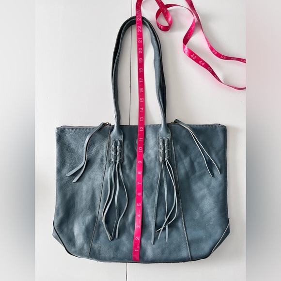 Genuine LEATHER TOTE | Boho!! | Blue - Picture 11 of 14